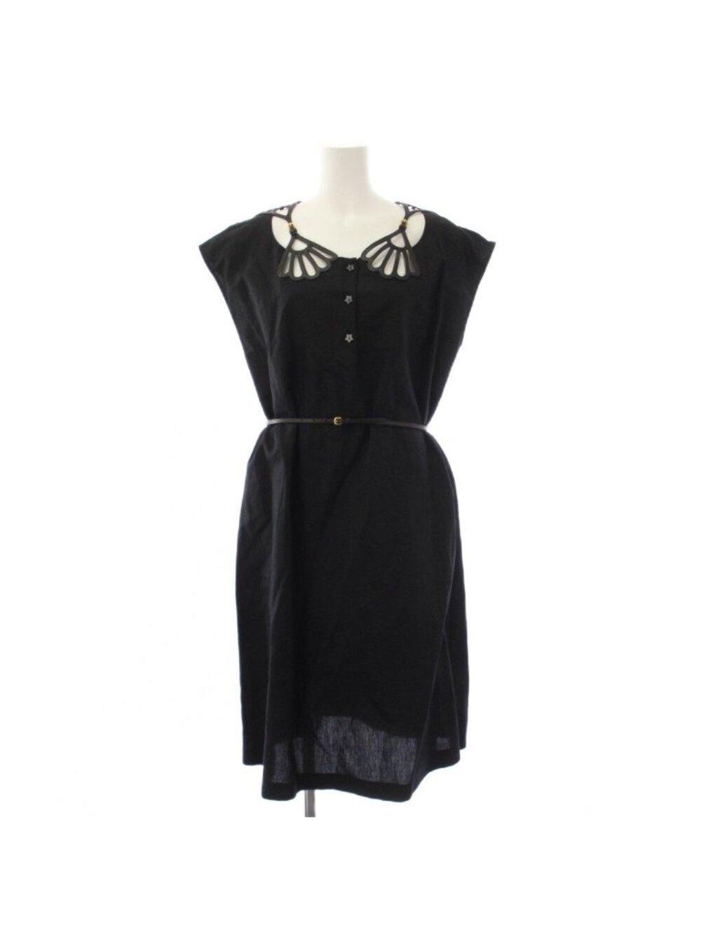 Miu Miu Dress Knee-Length French Sleeve Black